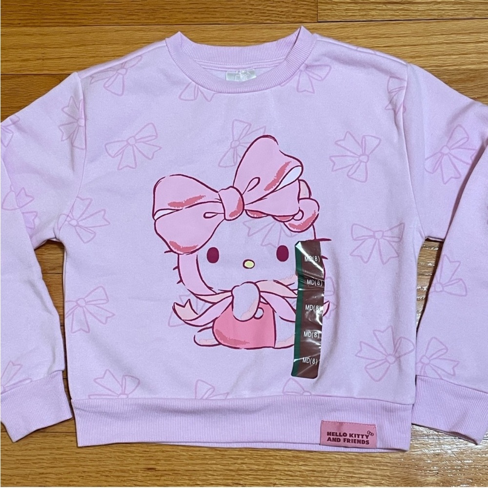 Hello Kitty Light Pink Bow Fleece Sweatshirt Kids Size Medium (Brand New) - Picture 10 of 10